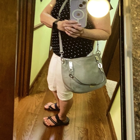 Michael Kors gray two way bag, EUC. Silver hardware. Includes crossbody strap. - Picture 12 of 13